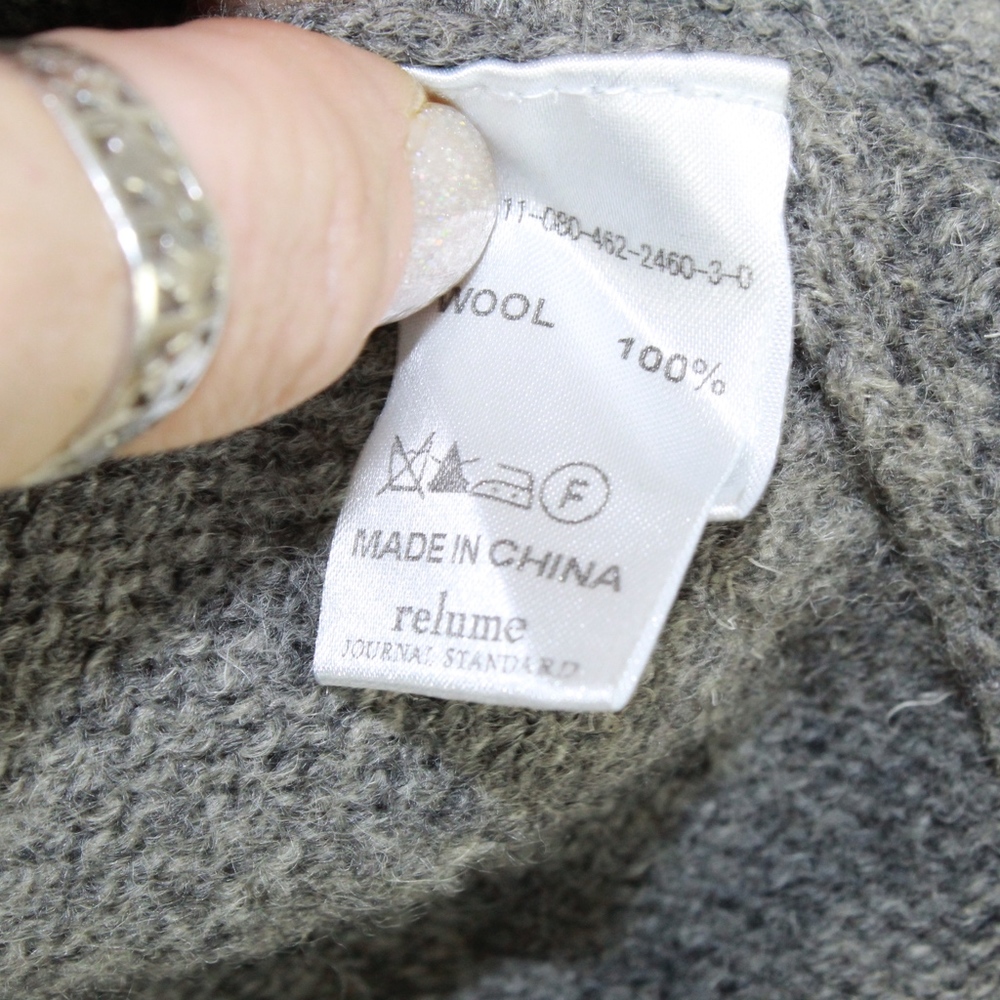 Relume Journal Standard Gray 100% Wool Knitted Pullover Sweater Size S - Picture 7 of 8